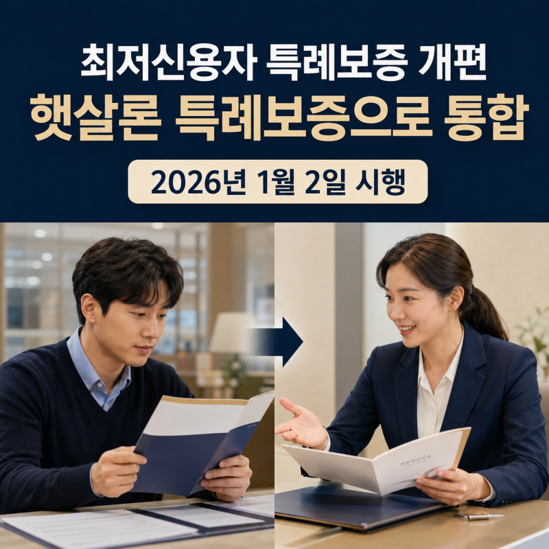 최저신용자 특례보증 개편 총정리, 2026년 신청조건·금리·한도 달라진 점