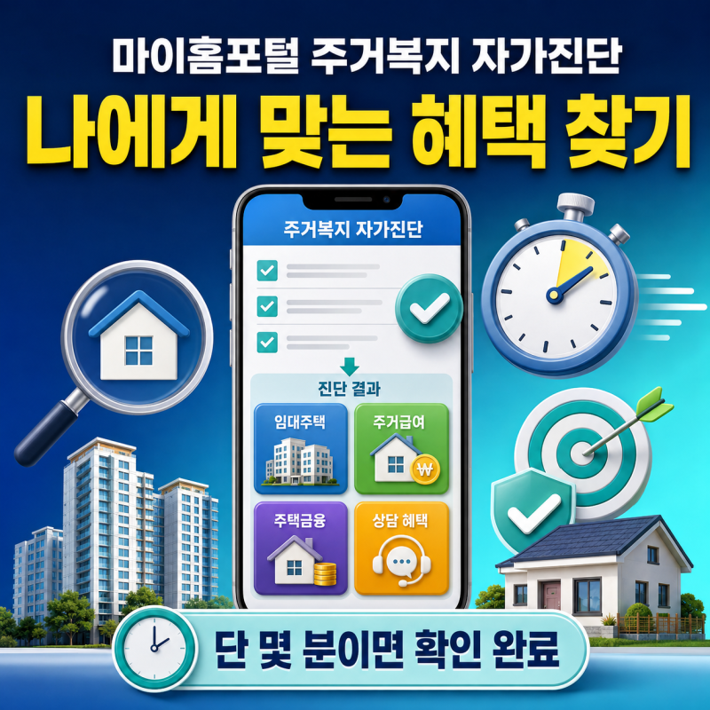 마이홈포털 주거복지 자가진단, 나에게 딱 맞는 주거지원 혜택을 단 몇 분 만에 찾는 방법은 ....
