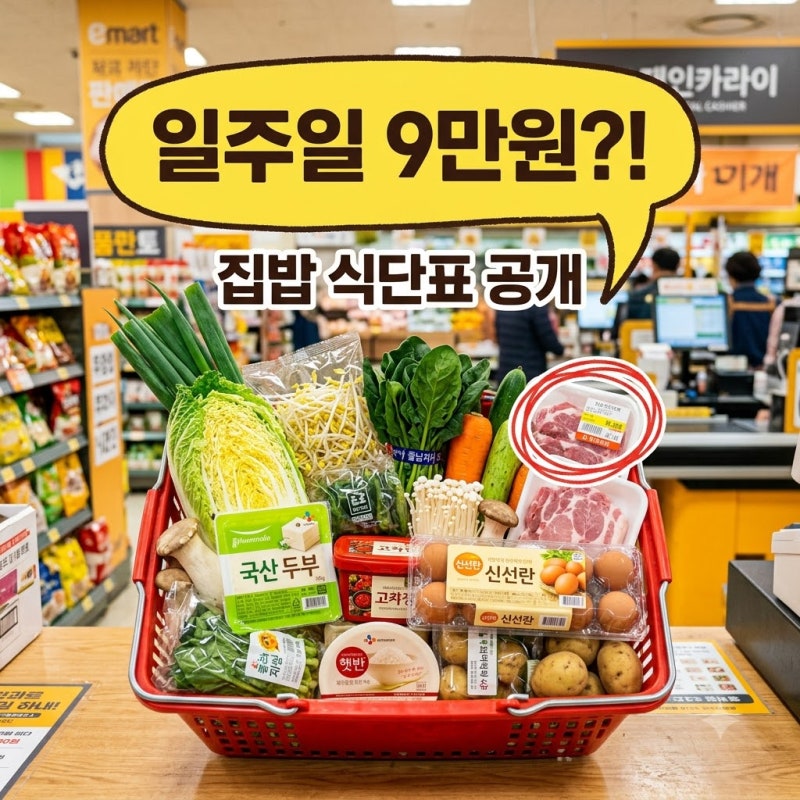 일주일 9만원 간단한 집밥 식단표 "외식 줄이니 통장 잔고가 달라졌어요"