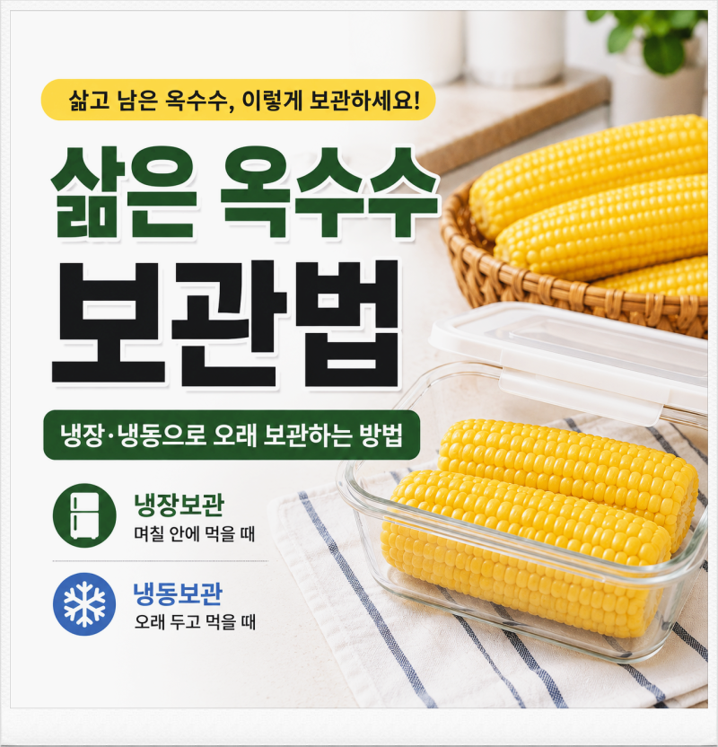 삶은 옥수수 보관법｜냉장·냉동으로 오래 보관하는 방법