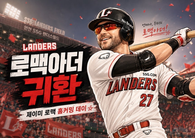 SSG랜더스 제이미 로맥 홈커밍 데이! 8월 27일 한화전 5년 만의 인천 방문