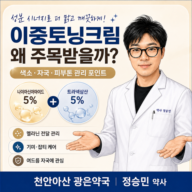 나이아신아마이드 5% + 트라넥삼산 5% 이중토닝크림, 기미·잡티·여드름 자국에 왜 주목받을....