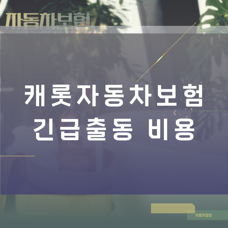 캐롯자동차보험 긴급출동 비용 기준 및 서비스 항목별 무상 제공 범위