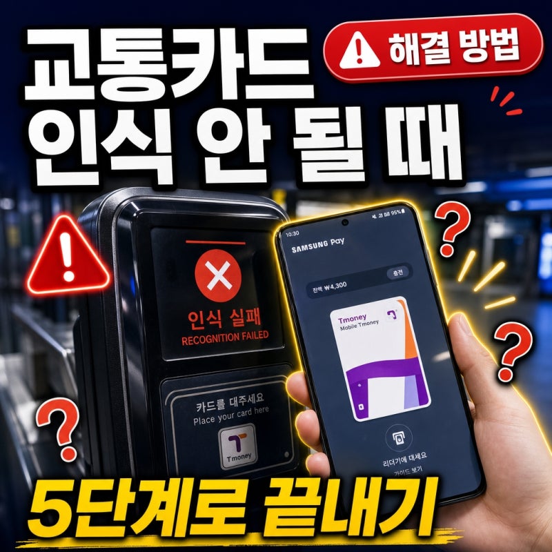 갤럭시 삼성페이 월렛 교통카드가 인식되지 않을 때 확인하기