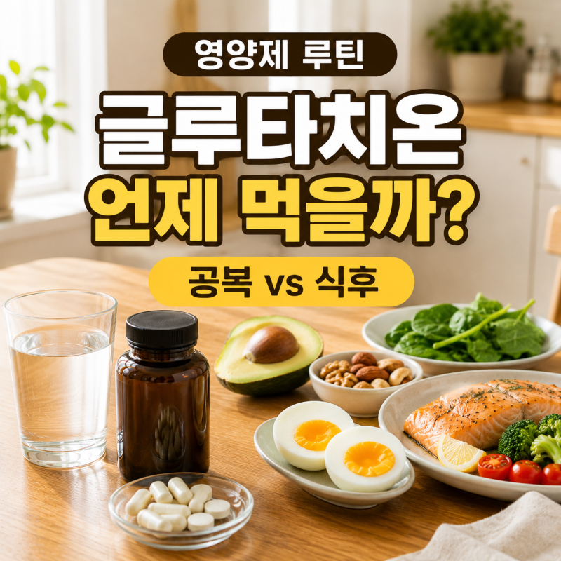 글루타치온 복용시간 언제 먹을까? 공복 식후 아침 저녁 총정리