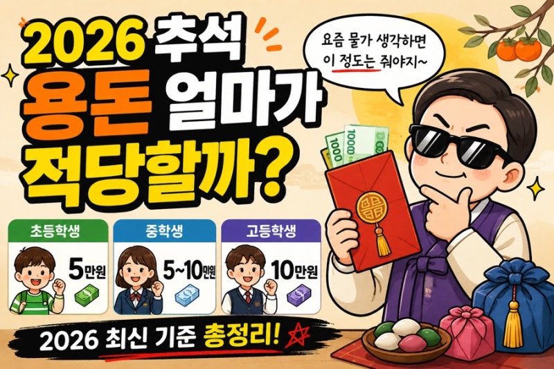 2026 추석 초·중·고 용돈 얼마가 적당할까? 현실적인 금액 총정리