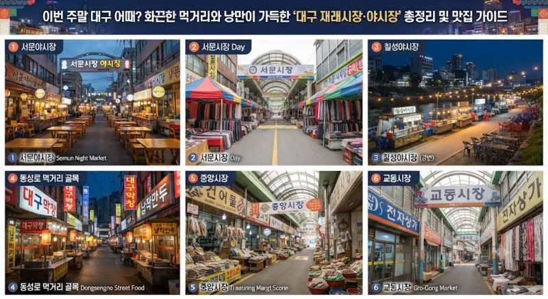 이번 주말 대구 어때? 화끈한 먹거리와 낭만이 가득한 '대구 재래시장·야시장' 총정리 및 맛....