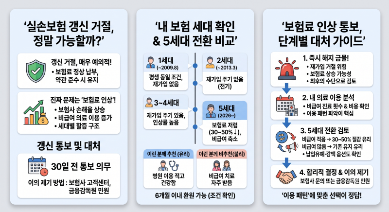 실손보험 갱신 거절 | 2026년 인상 대처법 완전정리