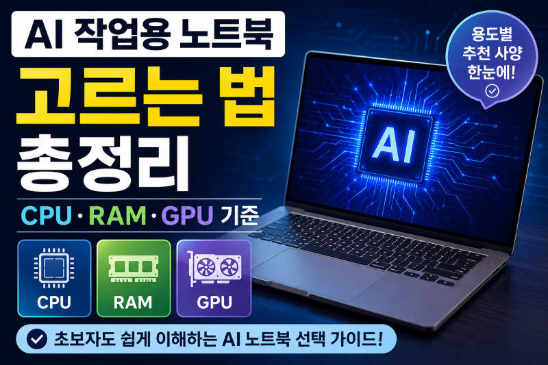 AI 작업용 노트북 고르는 법｜CPU·RAM·GPU 기준 총정리