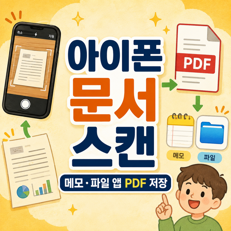 아이폰 문서 스캔 하는 방법, 앱 없이 PDF 저장하는법