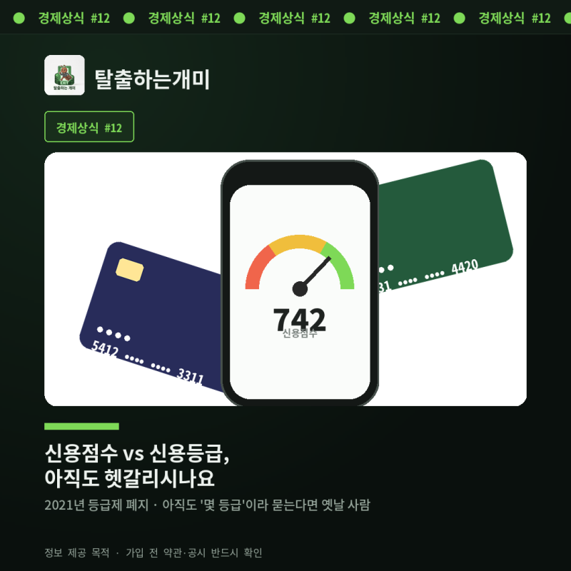 [경제상식 #12] 신용점수 vs 신용등급, 아직도 헷갈리시나요?