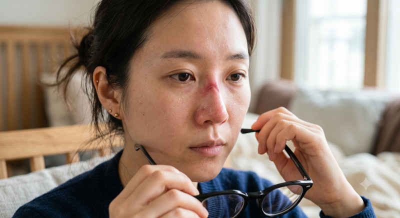 안경 코 눌림, 패드를 바꿔도 자국이 남는다면 (원인과 새들노즈 구조)