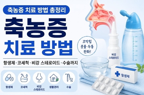 축농증 증상 치료 방법｜항생제·코세척·비강 스테로이드·수술까지