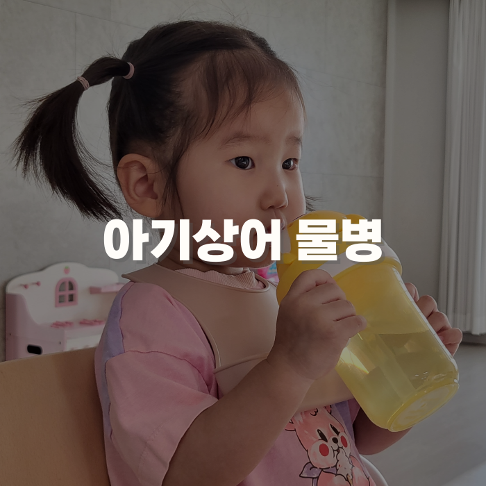 아기상어 물병 두돌아기 어린이집 빨대컵 내돈내산 후기