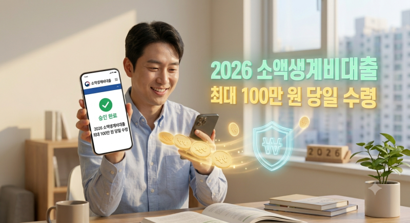 연체자·무소득자 최대 100만 원 당일 신청가능! 2026 소액생계비대출 지원 총정리