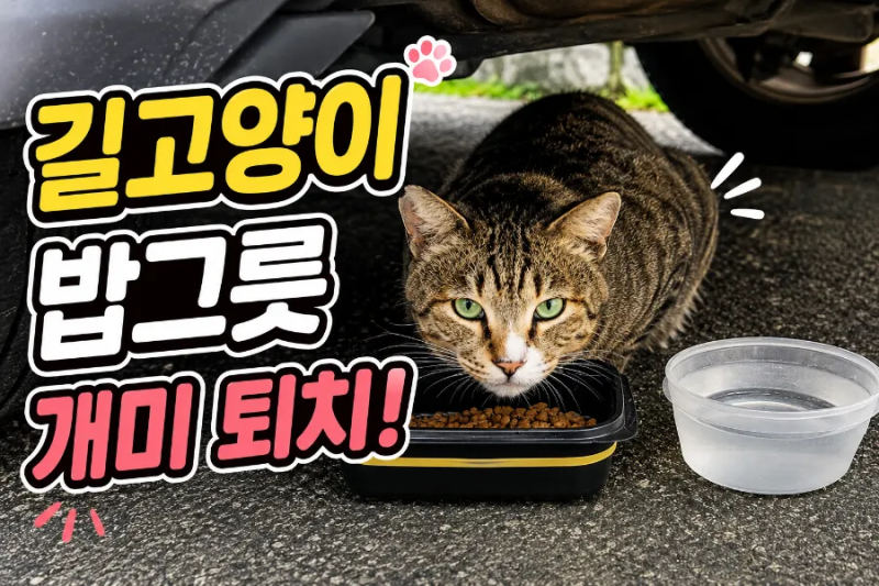 길고양이 밥그릇 개미 퇴치, 물에 담갔더니 효과 있었어요