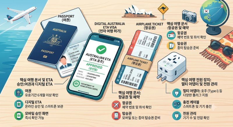 호주 여행 준비물 필수 체크리스트, 전자 비타민(ETA) 신청 안 하면 비행기 못 타는 이유
