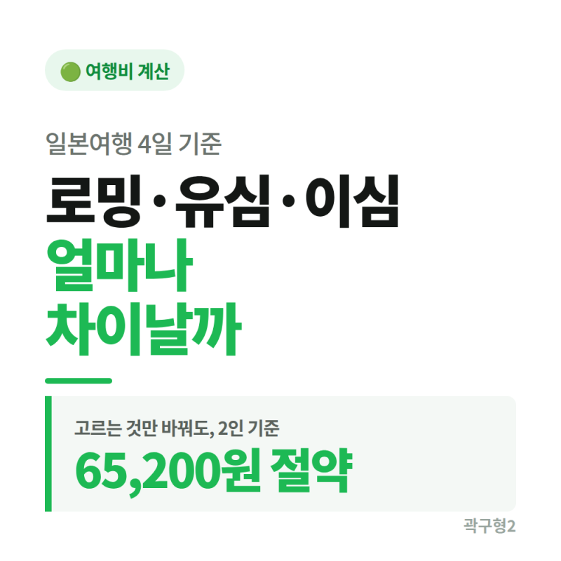 일본여행 통신비, 로밍 · 유심 ·이심 실제로 얼마나 차이나나 (4일 기준)