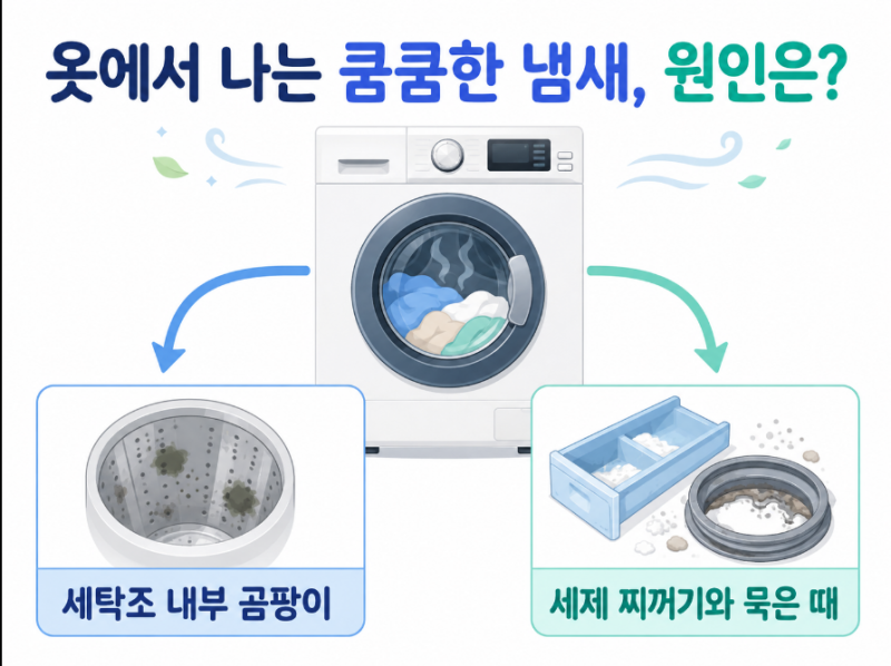 세탁기 냄새 제거 방법 락스와 식초·구연산 절대 같이 쓰면 안 되는 이유! ⚠️