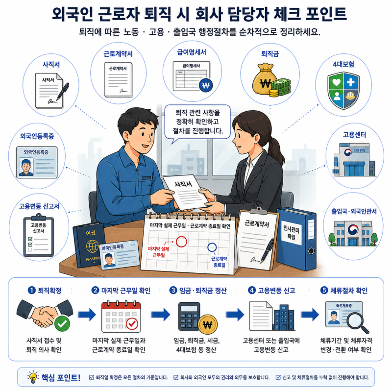 외국인 근로자가 퇴사하면 회사는 무엇을 해야 할까?