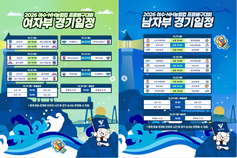 [KOVO] "2026 여수·NH농협컵 프로배구대회" 10월 11일 개최...성공적인 대회 위한 협약식 체결!