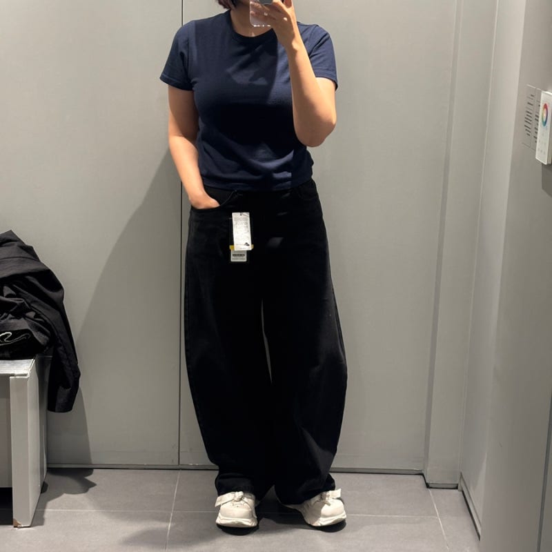 무신사 스탠다드 커브드 데님 팬츠 입어본 후기! 요즘 유행하는 이유 알겠네