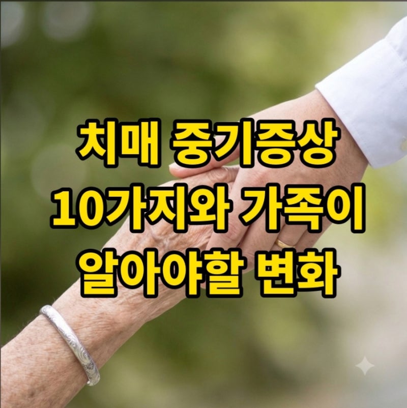 치매 중기 대표증상 10가지와 가족이 알아야 할 변화