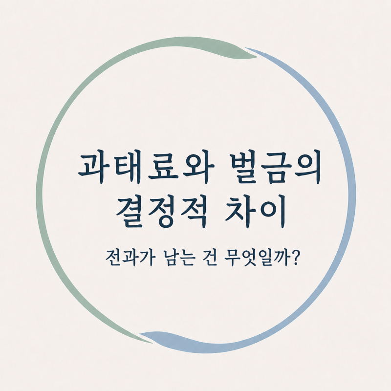 과태료와 벌금의 결정적 차이｜전과가 남는 건 무엇일까?