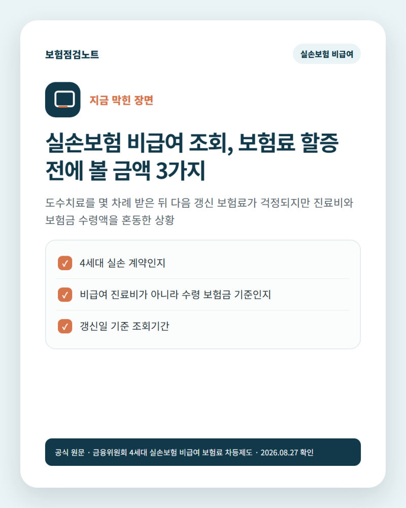 실손보험 비급여 조회, 보험료 할증 전에 볼 금액 3가지