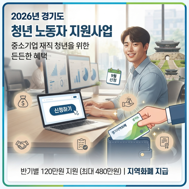 복지｜9월 신청 놓치면 1년뒤 신청가능한 경기도 청년 노동자 지원사업! 2년간 최대 480만원 ....