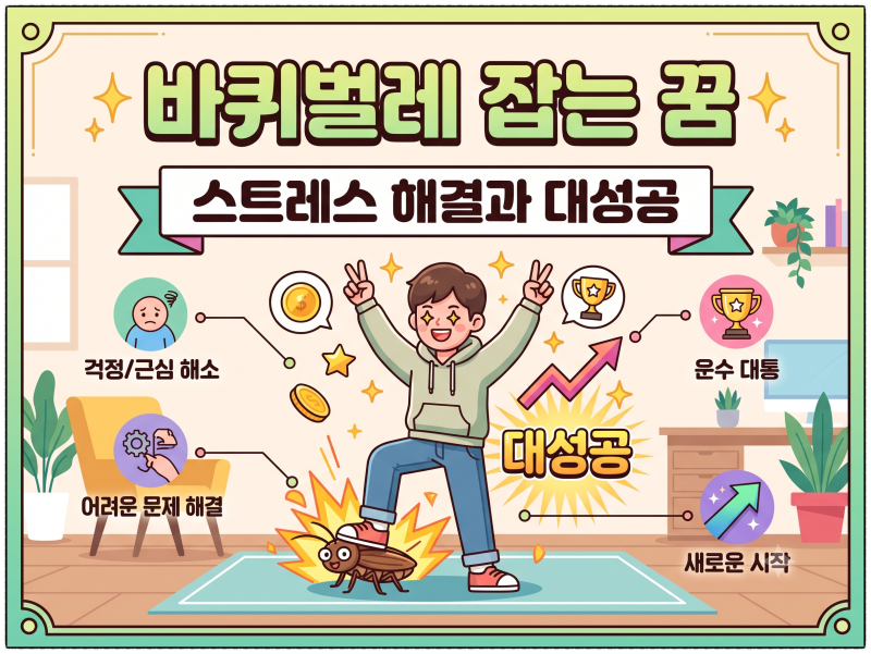 징그러운 벌레 나오는 꿈 바퀴벌레 잡는 꿈 과연 길몽일까?