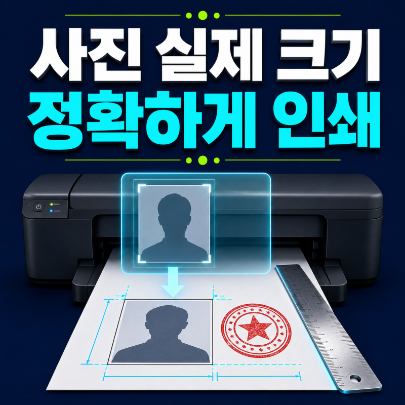 사진을 원하는 크기로 인쇄하기｜증명사진·도장 실제 크기 설정 방법