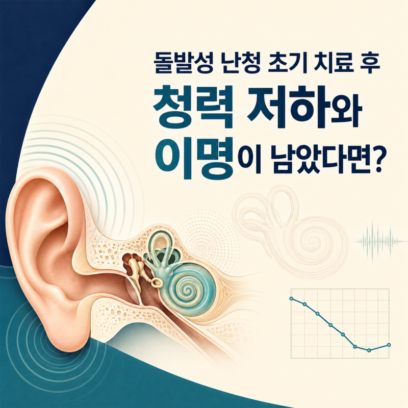 돌발성 난청, 초기 치료 후 청력 저하와 이명이 남았다면? | 인천 송도뇌편안한의원