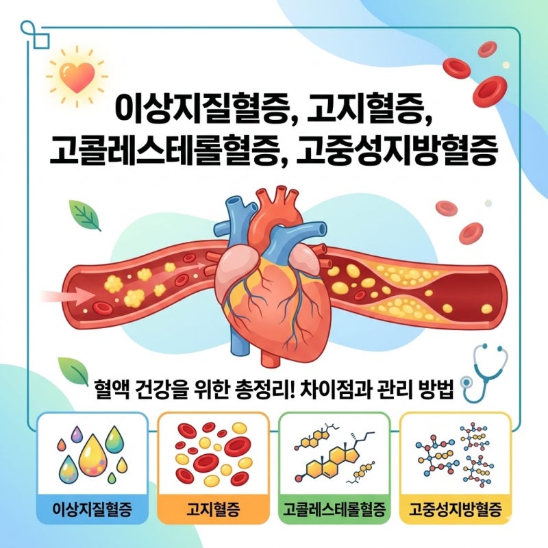 이상지질혈증,고지혈증,고콜레스테롤혈증,고중성지방혈증,가족형...헷갈리는 용어 총정리