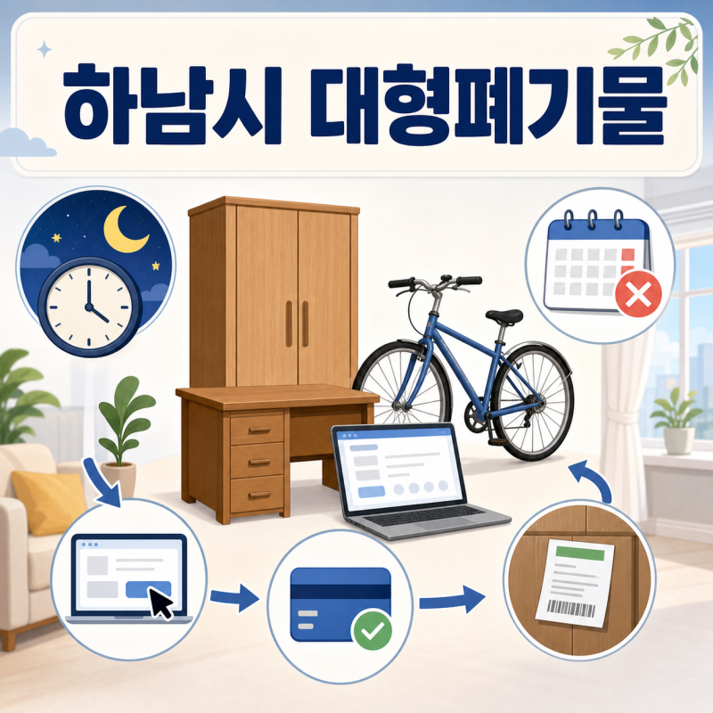 하남시 대형 폐기물 스티커 따로 사야 할까? 토요일 제외, 온라인 납부필증으로 버리는 법