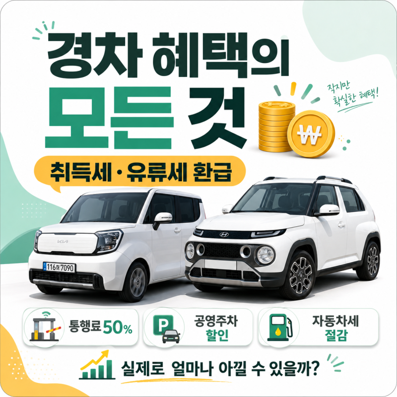 경차 혜택의 모든 것┃취득세·유류세 환급, 실제로 얼마나 아낄 수 있을까?