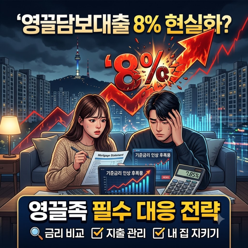 기준금리 인상 후폭풍: 주택담보대출 8% 현실화되나?영끌족 필수 대응 전략 총정리