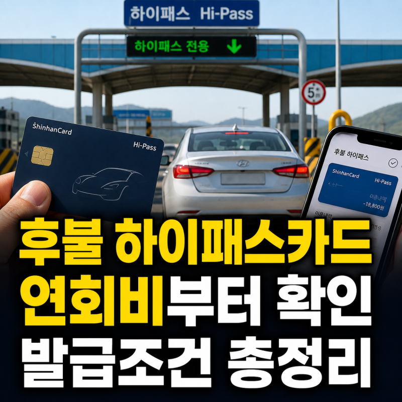 후불 하이패스카드 추천 연회비와 발급조건 총정리