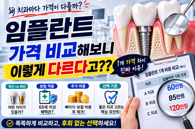 임플란트 가격 비교해보니 치과마다 이렇게 다르다고?? 1개 가격 차이 나는 진짜 이유