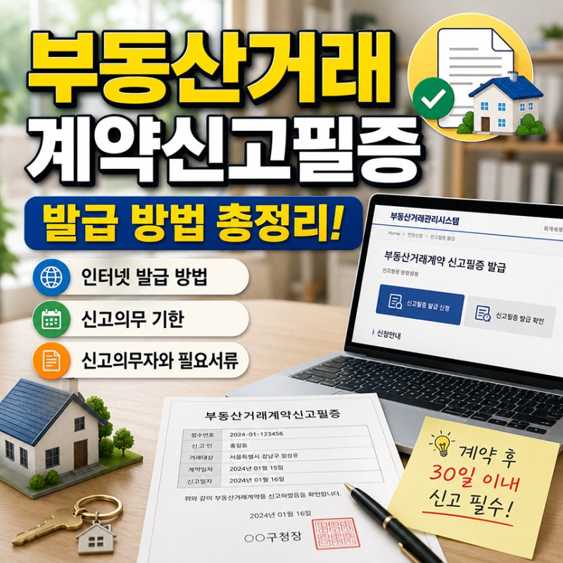 부동산거래계약신고필증 발급 방법, 인터넷에서 발급받는 방법과 신고의무 기한까지