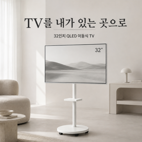더함 삼탠바이미 32인치 QLED 이동식 TV 가격과 원룸·침실 활용법