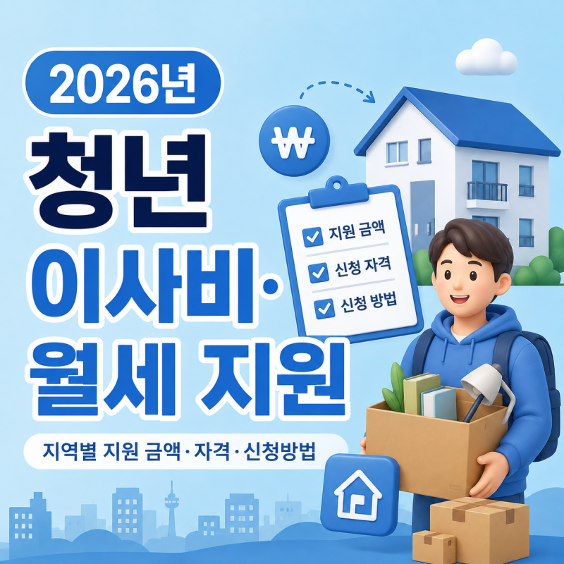 2026년 청년 이사비·월세 지원 총정리 | 지역별 지원 금액·자격·신청방법