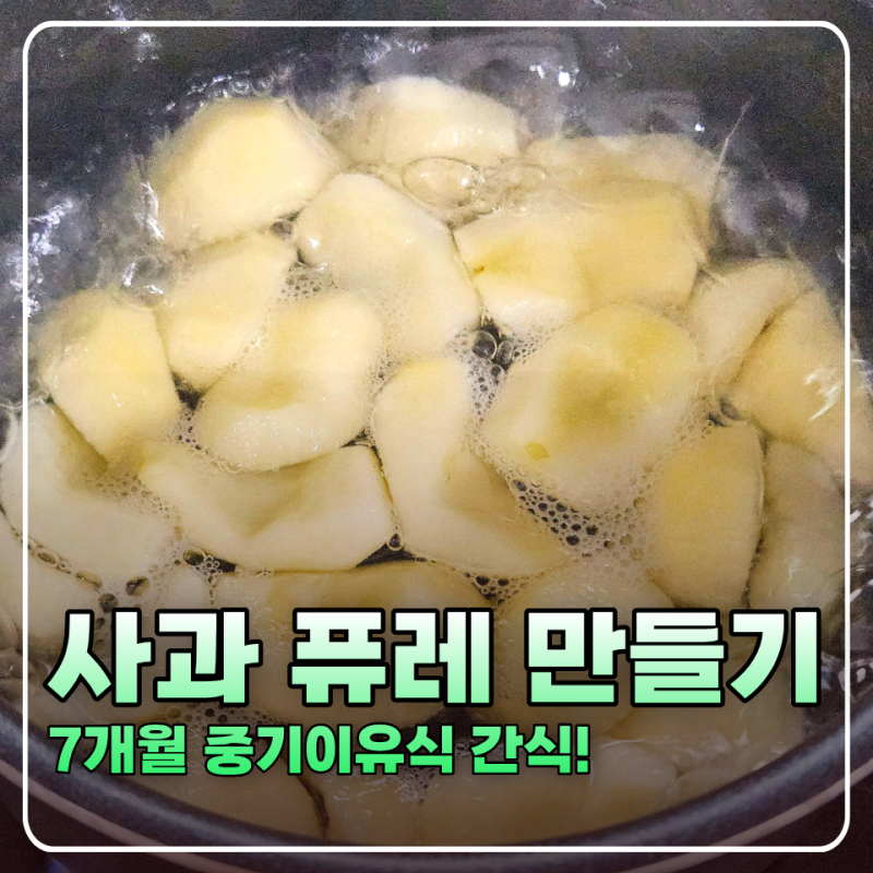 7개월 아기 사과 퓨레 만드는법, 중기이유식 간식 만들기