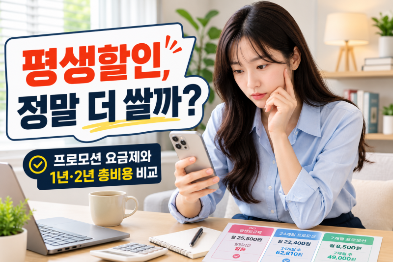 알뜰폰 평생요금제 정말 쌀까?｜프로모션 요금제와 1년·2년 총비용 비교