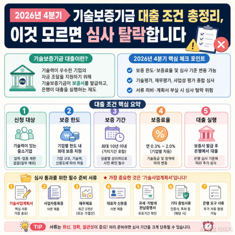 2026년 4분기 기술보증기금 대출 조건