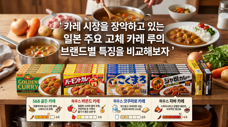 카레 시장을 장악하고 있는 일본 주요 고체 카레 루의 브랜드별 특징 분석