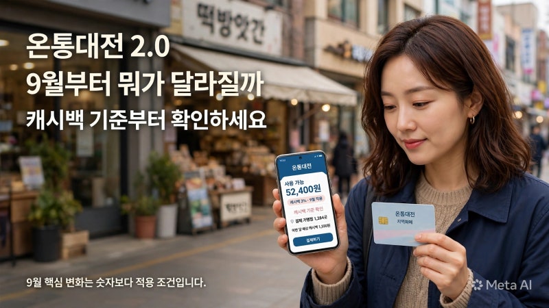 온통대전 2.0 9월부터 뭐가 달라지나, 캐시백 기준 총정리