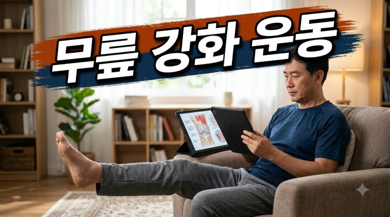 5060 무릎 퇴행성 관절염 초기 증상과 대퇴사두근 강화 실내 운동법: 연골주사(히알루론산) 건....
