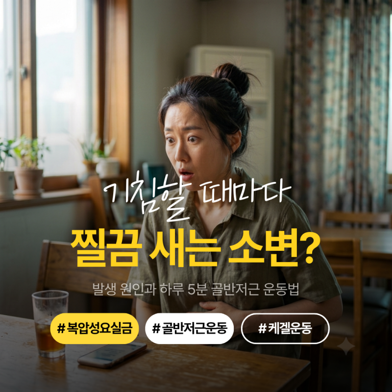 복압성 요실금 증상, 기침할 때마다 찔끔 샌다면? 하루 5분 골반저근 운동 3가지