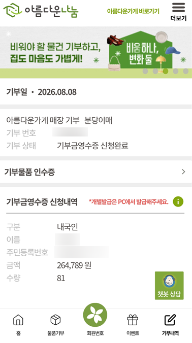 분당이매 아름다운가게 기부해서 부수입만들기, 기부금 세액공제 정리